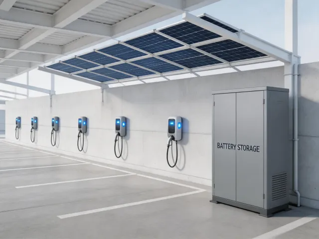 EV chargers powered by solar storage