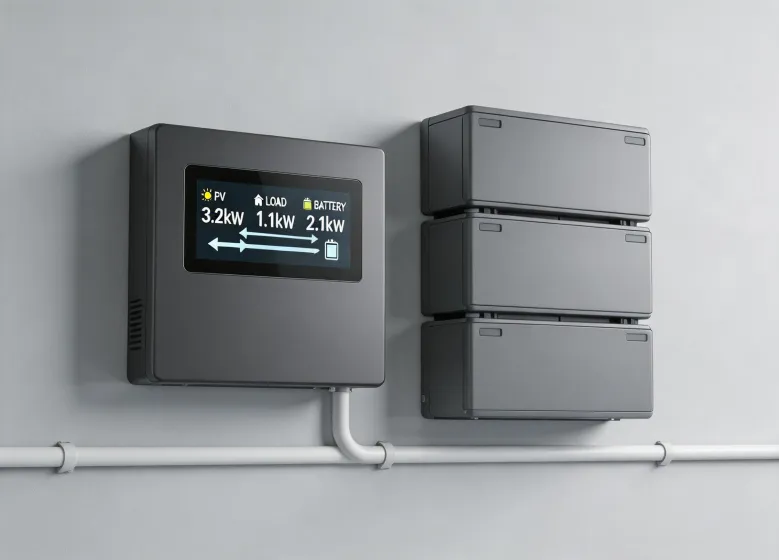 Hybrid inverter power flow display